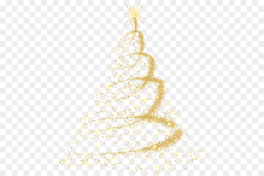 Sapin De Noël Doré，Décorations PNG