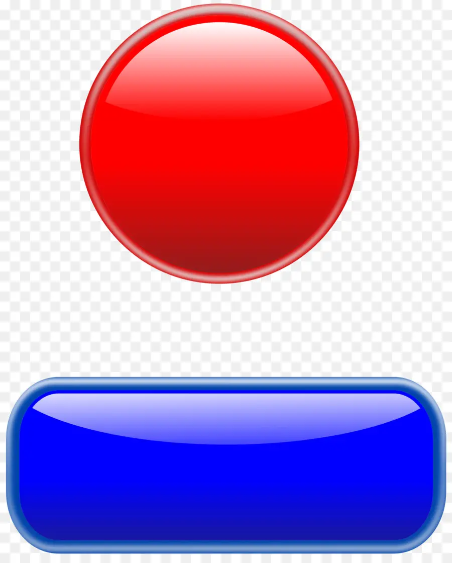 Cercle Rouge Et Rectangle Bleu，Bouton PNG