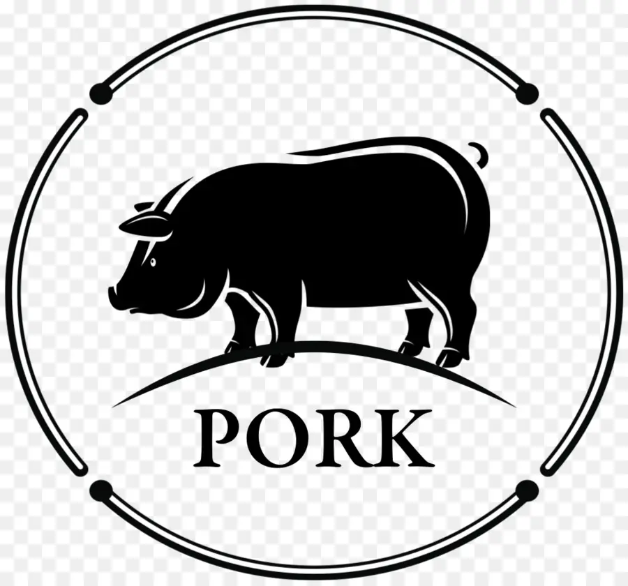 Logo De Porc，Noir PNG