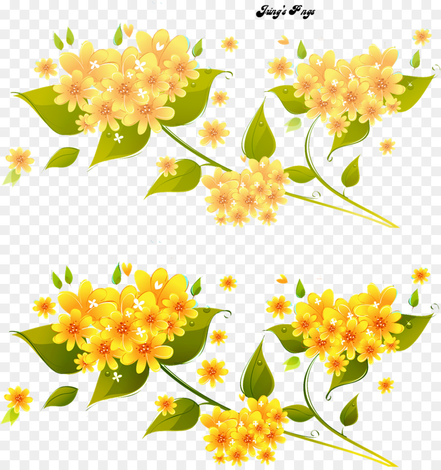 Fleurs Jaunes，Floral PNG