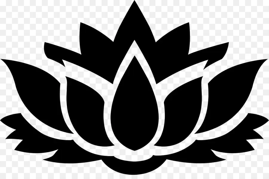 Fleur De Lotus，Noir PNG