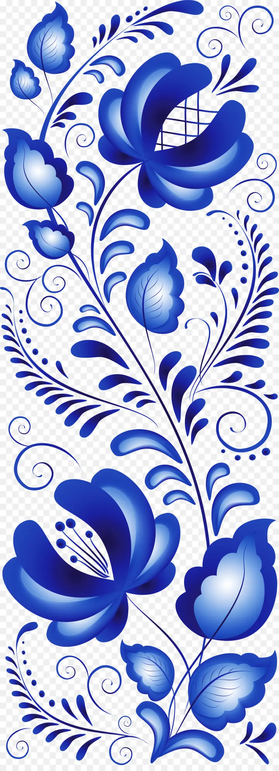 Motif Floral Bleu，Conception PNG