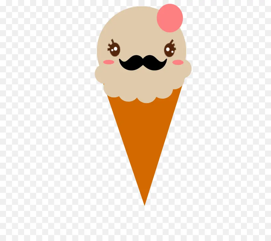 Cornet De Crème Glacée，Moustache PNG