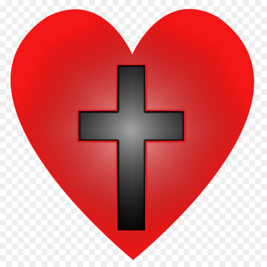 Coeur Avec Croix，Rouge PNG