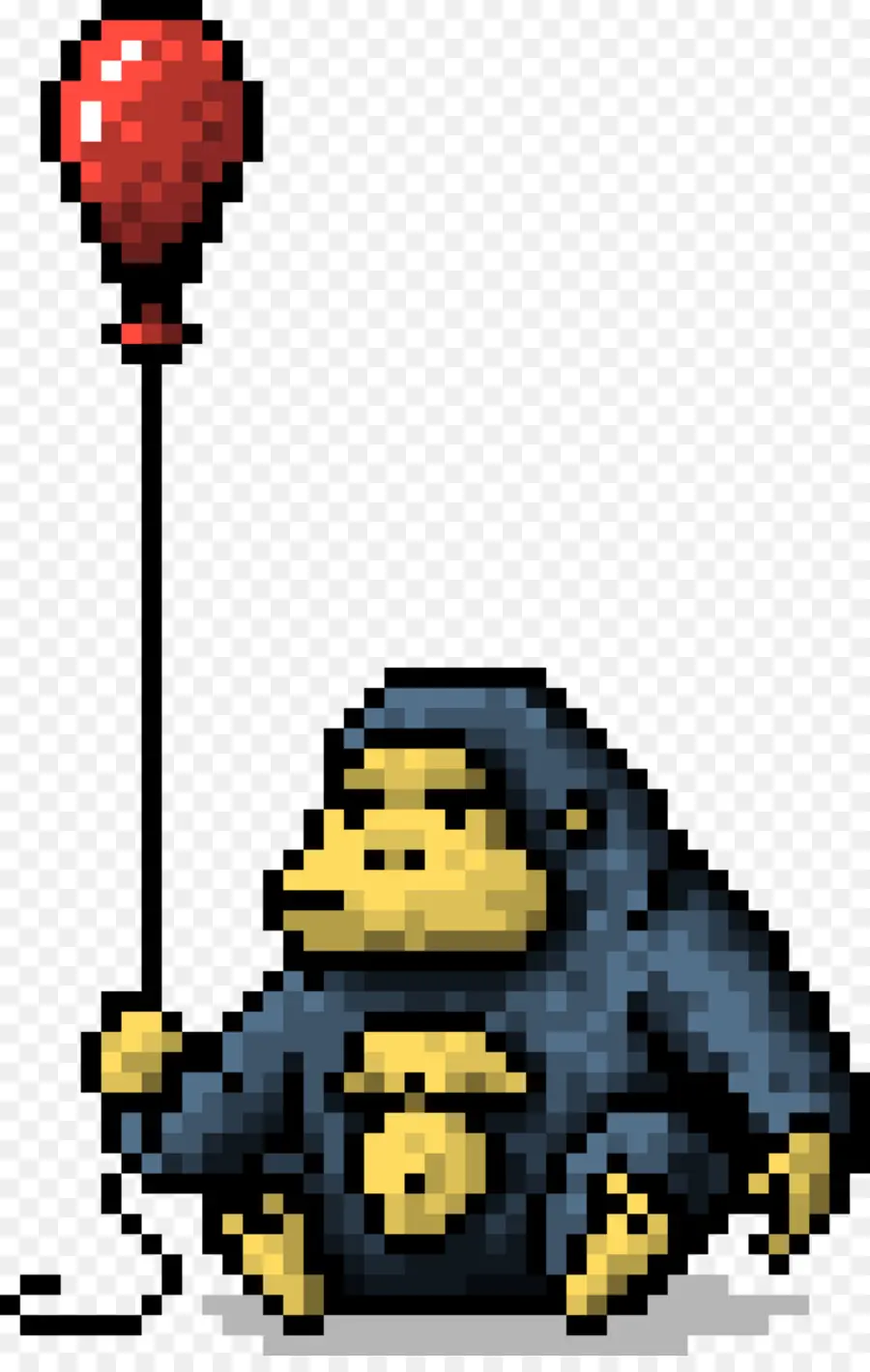 Gorille Avec Ballon，Pixel Art PNG