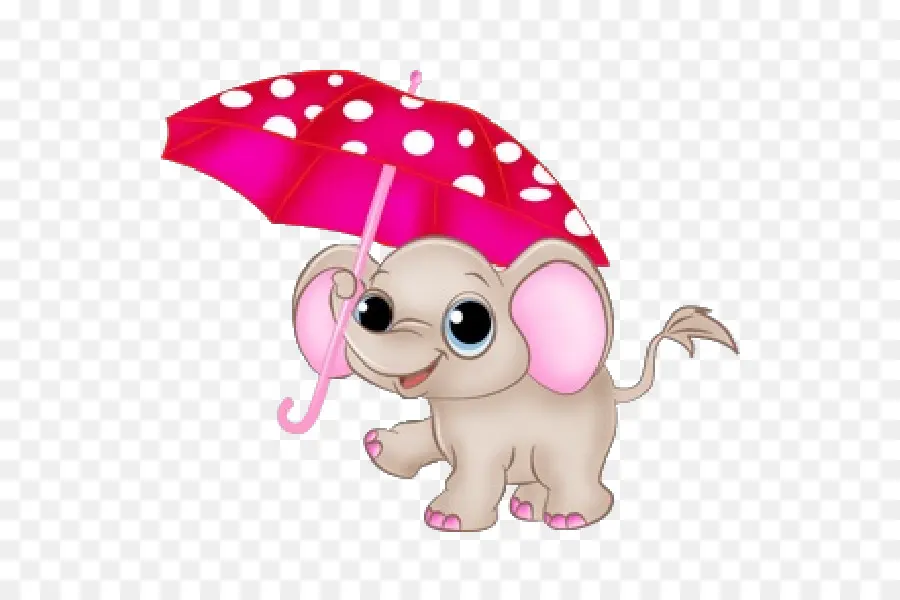 Éléphant De Dessin Animé，Parapluie PNG