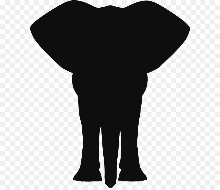 Silhouette D'éléphant，Noir PNG