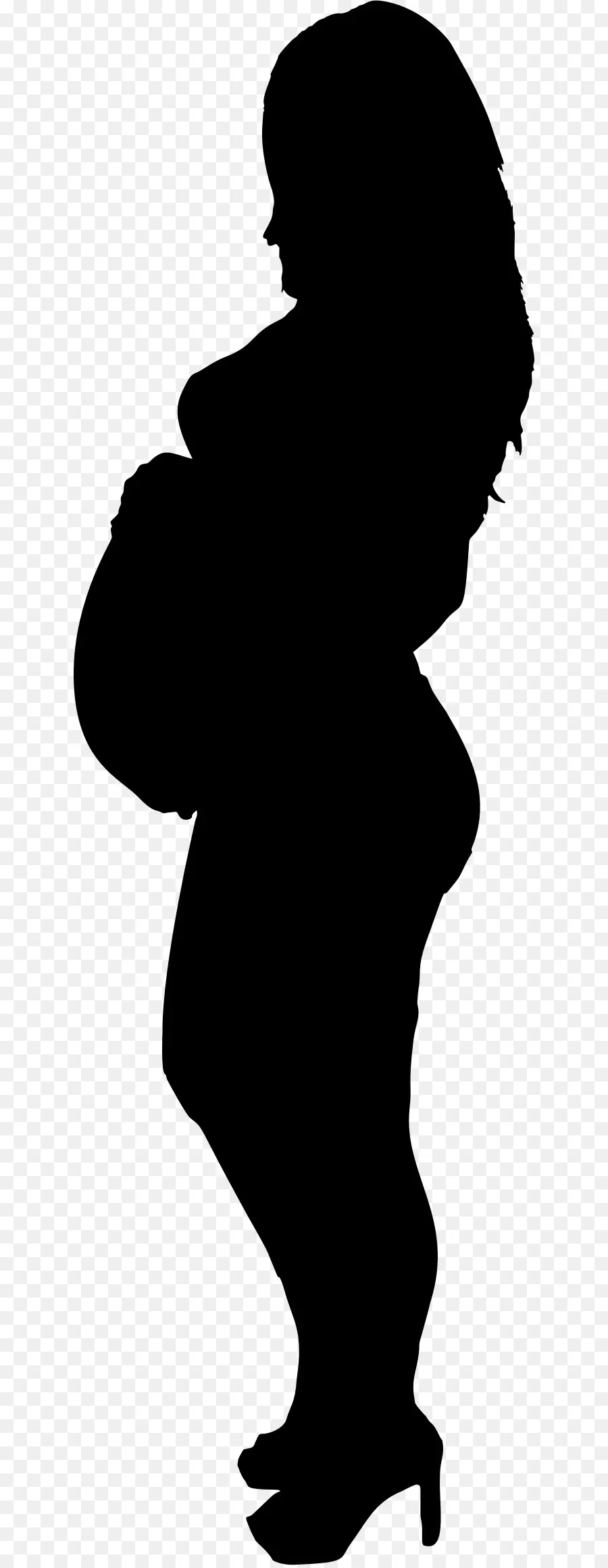 Silhouette De Femme Enceinte，S'attendre PNG