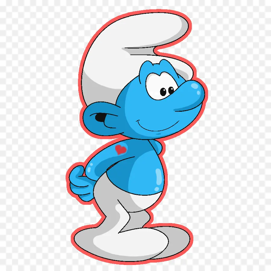 Schtroumpf Avec Coeur，Bleu PNG