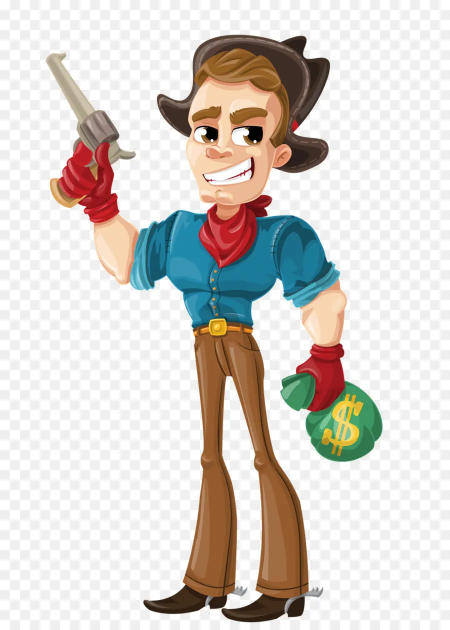 Cowboy De Dessin Animé，Pistolet PNG