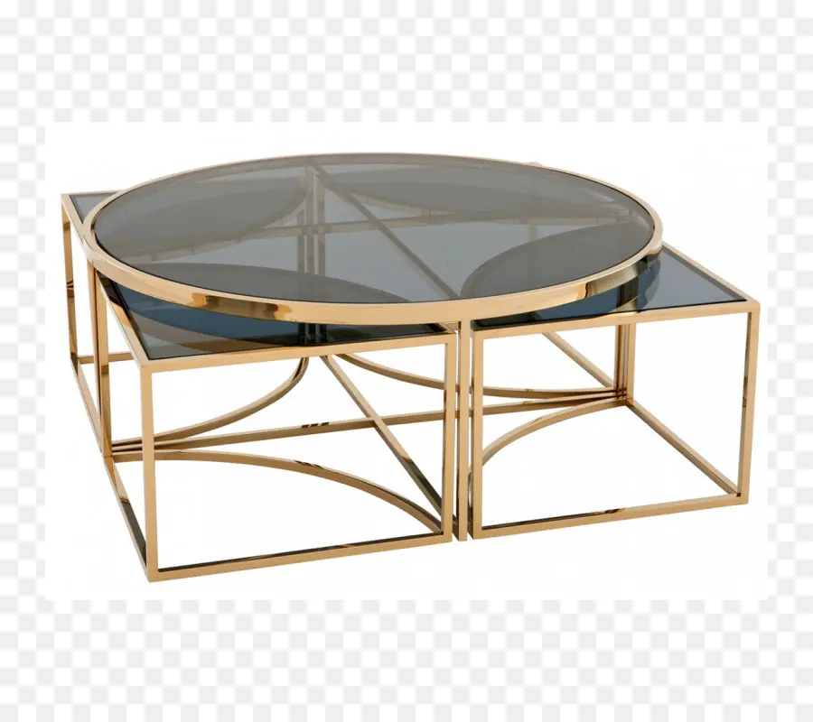 Table Basse En Verre Et Métal，Moderne PNG