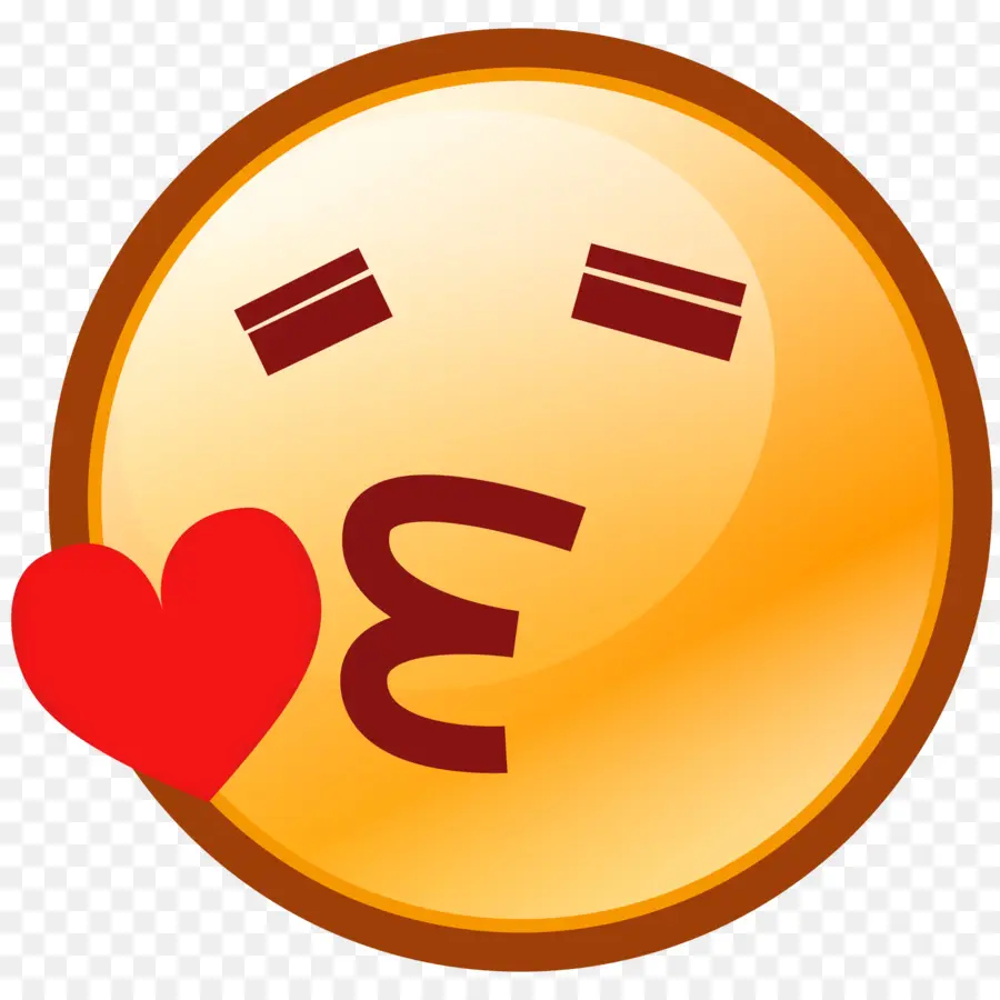 Emoji Visage Embrassant，Embrasser PNG