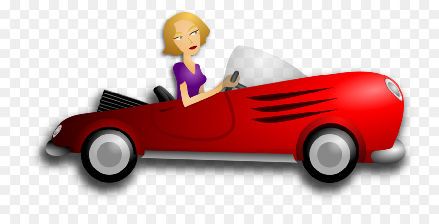 Voiture Rouge，Femme PNG