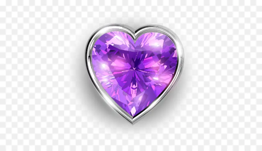 Gemme De Coeur Violet，Bijoux PNG