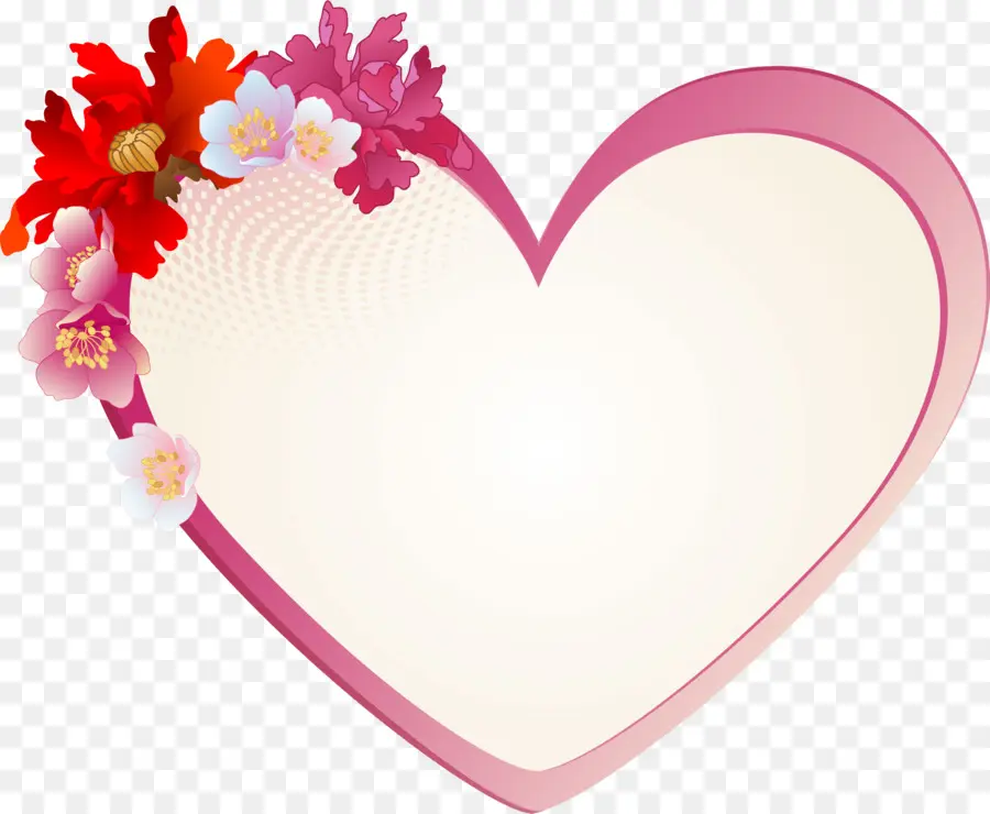 Cadre Coeur Avec Fleurs，Fleurs PNG