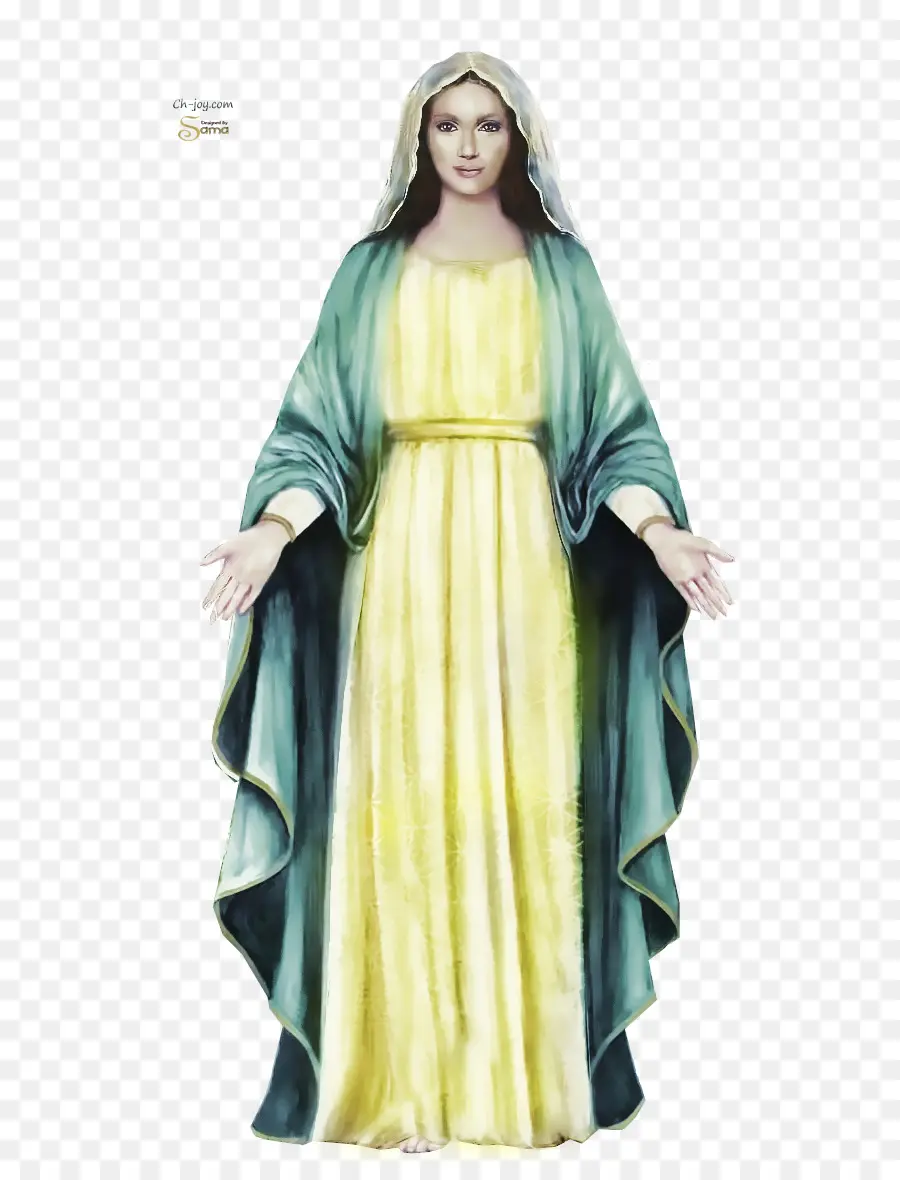 Vierge Marie，Robe Jaune PNG