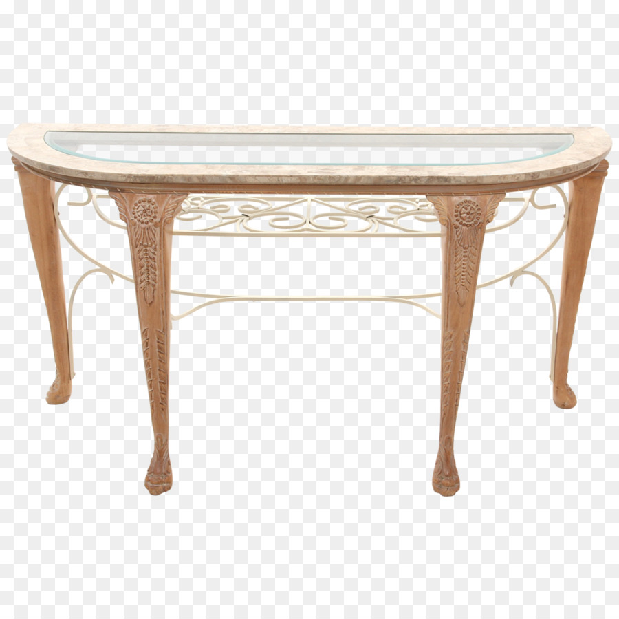 Table Avec Plateau En Verre，Pieds En Bois PNG