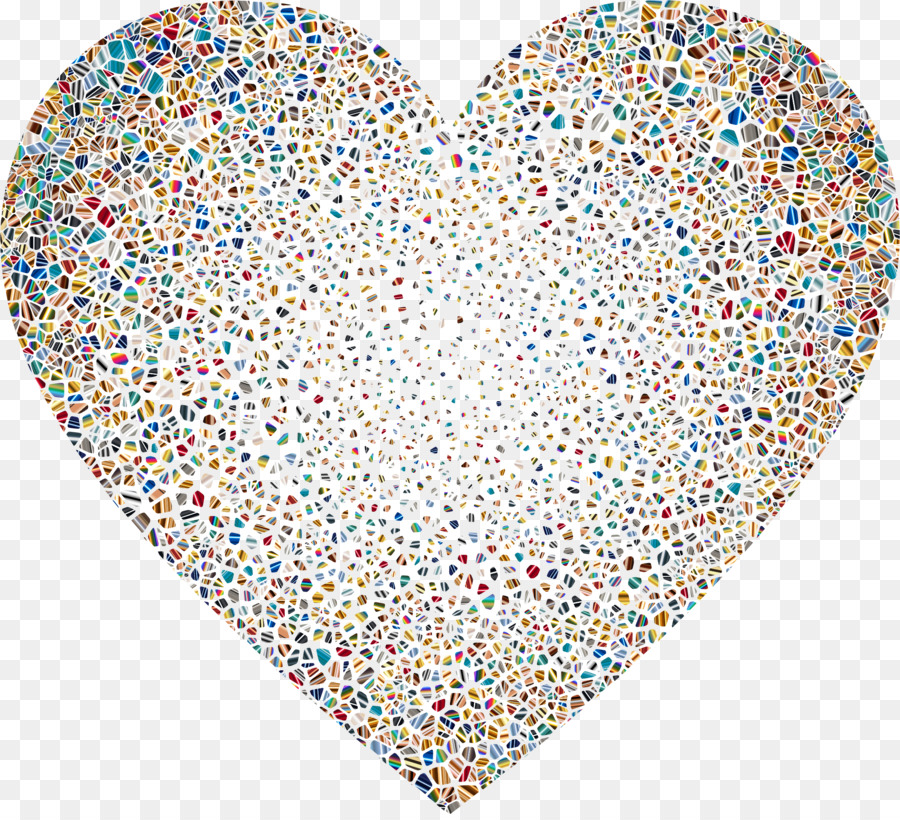 Coeur Coloré，Mosaïque PNG