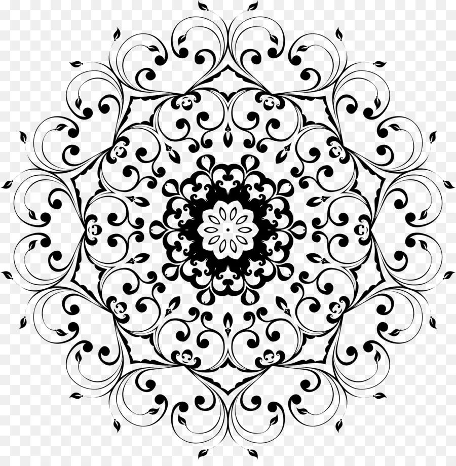 Mandala Noir Et Blanc，Conception PNG