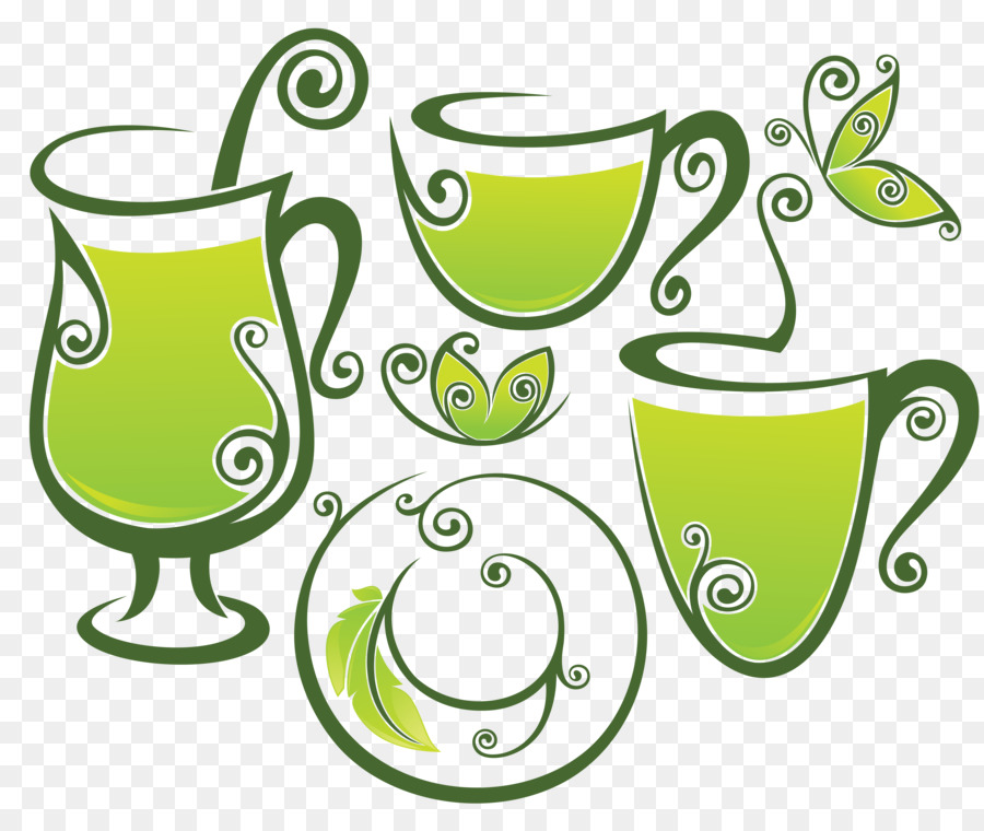 Tasses De Thé Vert，Thé PNG