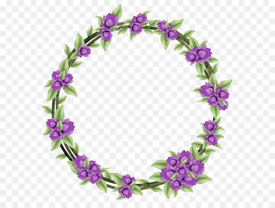 Couronne De Fleurs Violettes，Fleurs PNG