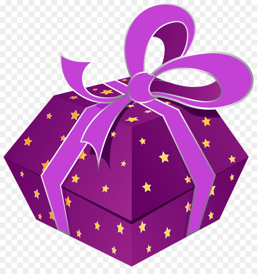 Coffret Cadeau，Ruban Violet PNG