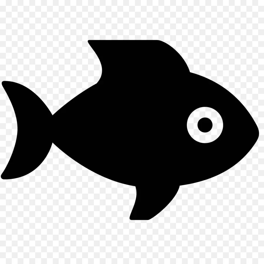 Silhouette De Poisson，Noir PNG