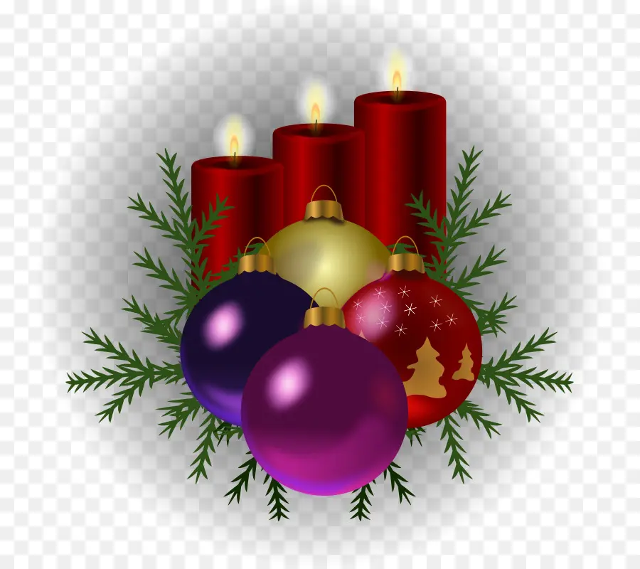 Bougies Et Décorations De Noël，Bougies PNG