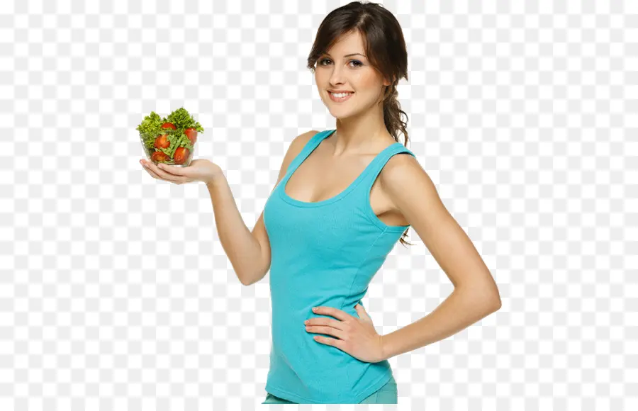 Femme Tenant Une Salade，En Bonne Santé PNG