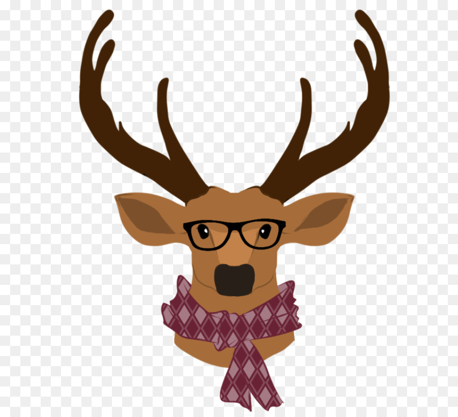 Cerf Avec Des Lunettes，Bois PNG