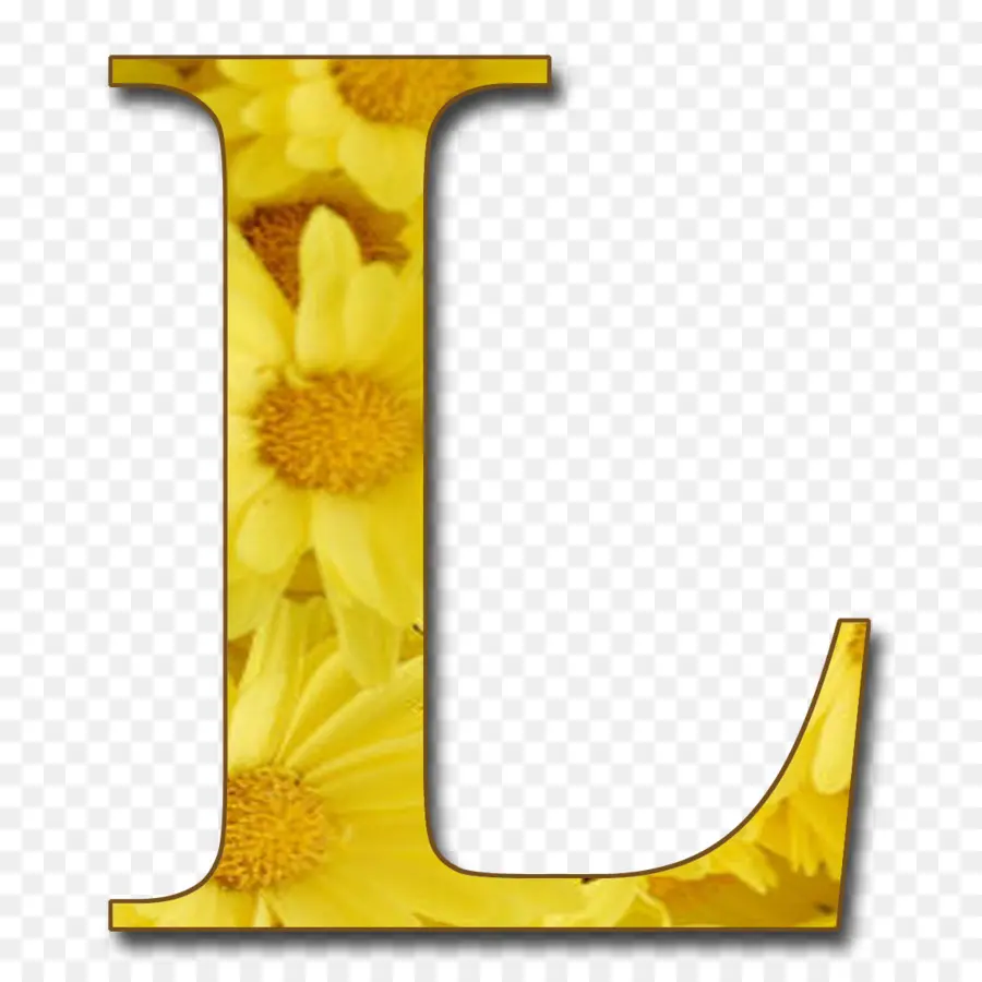 Lettre De Fleur Jaune L，Alphabet PNG