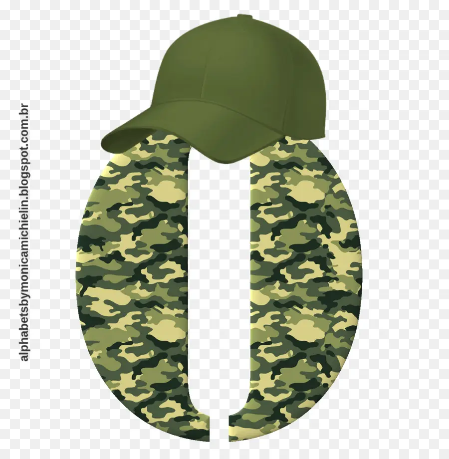 Lettre Camouflage O Avec Chapeau，Alphabet PNG