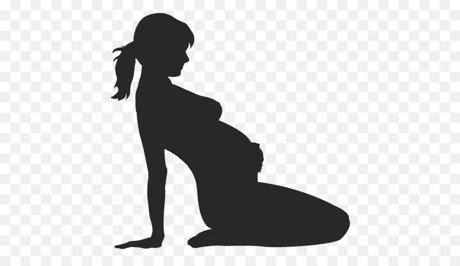 Femme Enceinte，À Genoux PNG