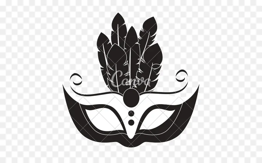 Silhouette De Masque à Plumes，Plumes PNG