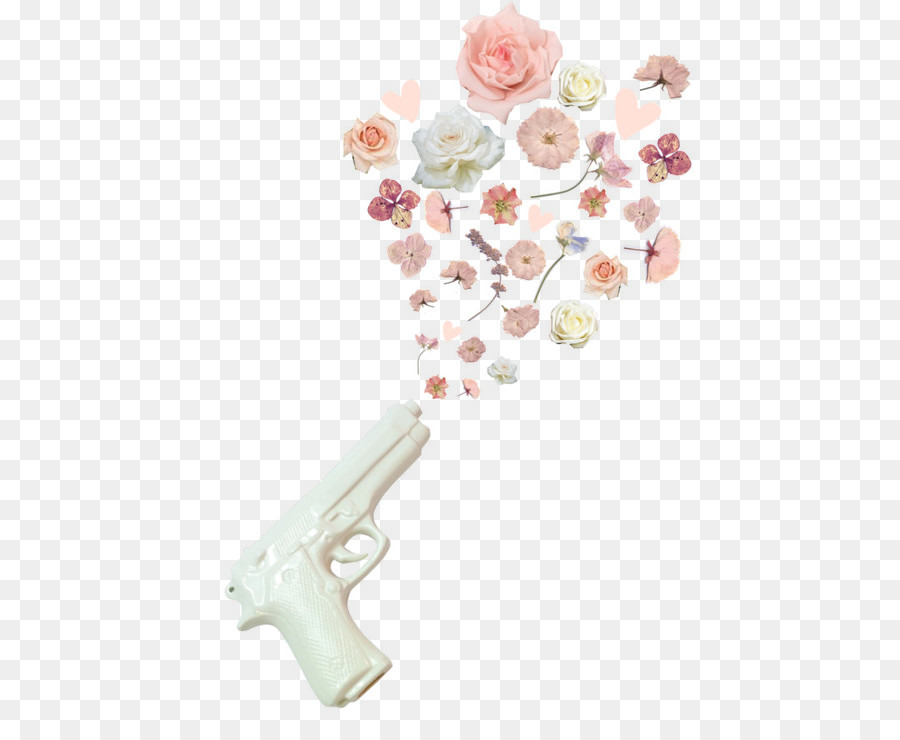 Pistolet Jouet Blanc，Fleurs PNG