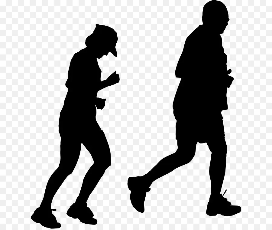 Silhouettes De Jogging，En Cours D'exécution PNG