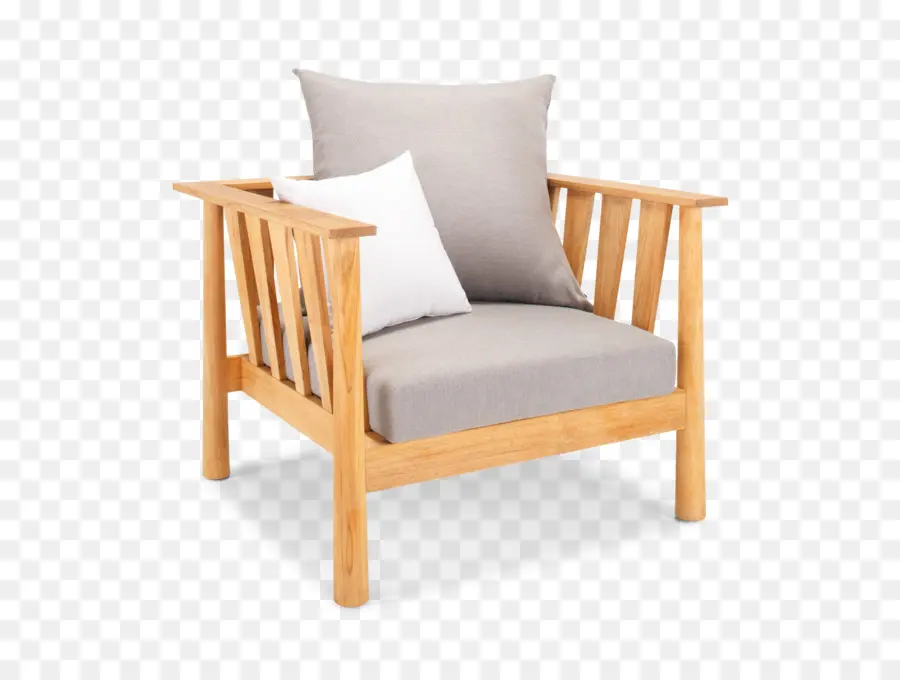 Chaise En Bois，Coussins PNG