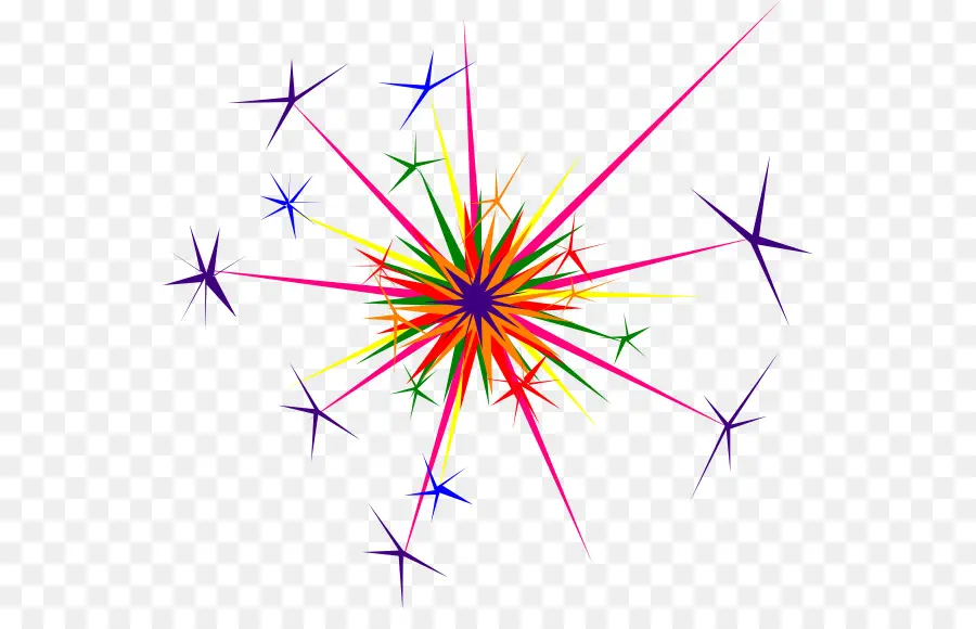 Explosion D'étoiles，Coloré PNG