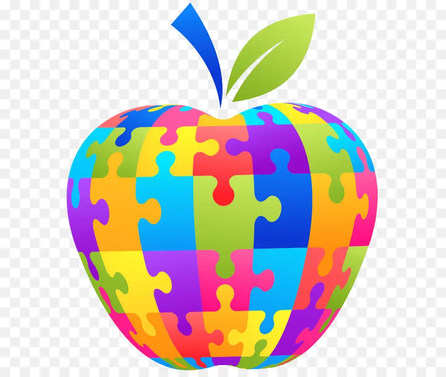 Pomme De Puzzle Colorée，Puzzle PNG