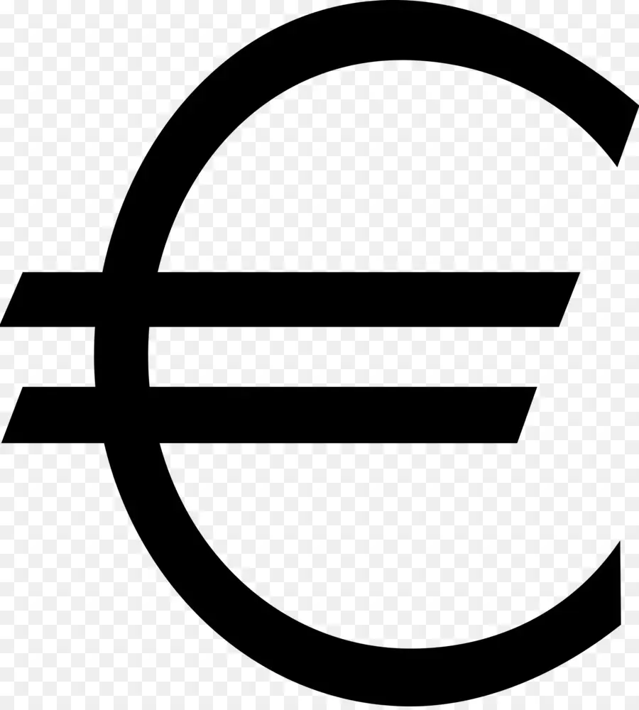 Symbole De L'euro，Noir PNG