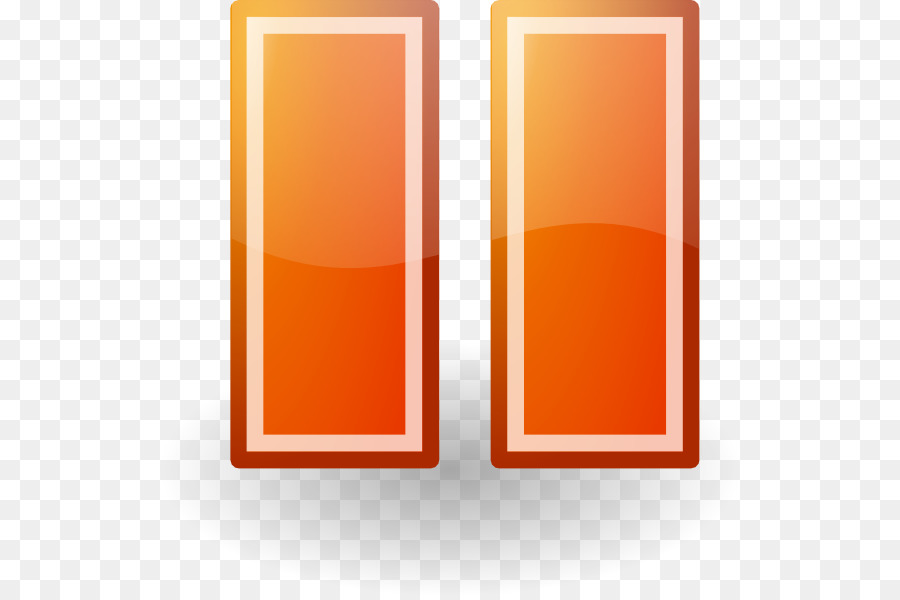 Bouton Pause，Orange PNG