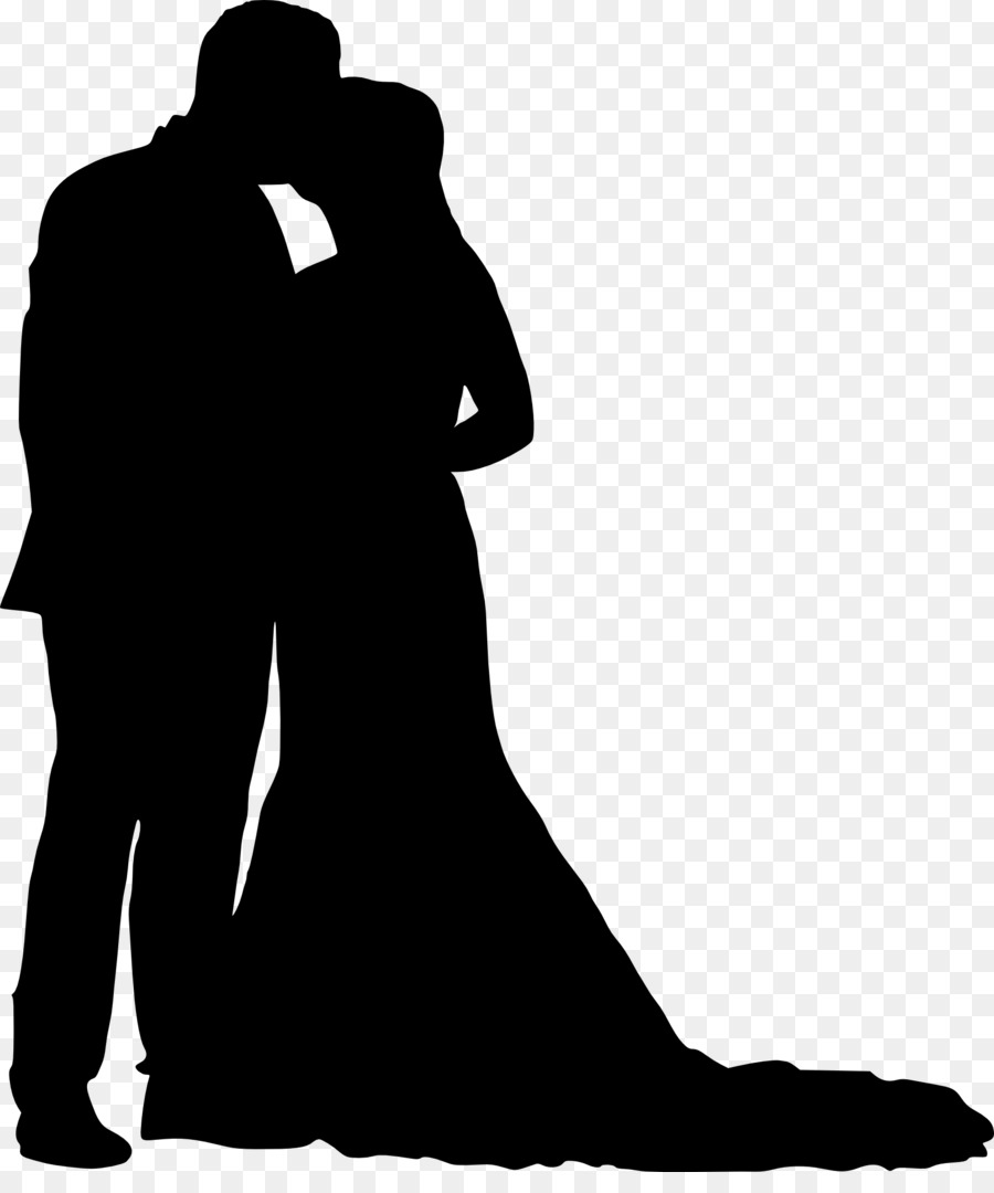 Silhouette Couple，Danse PNG