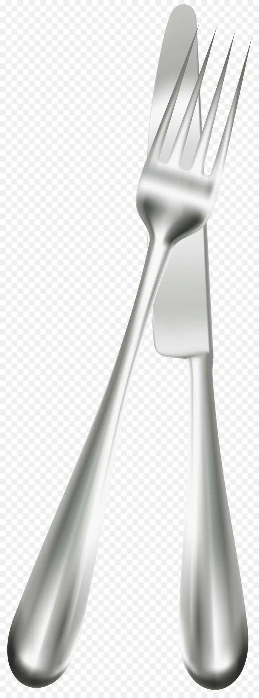 Fourchette Et Couteau，Argent PNG