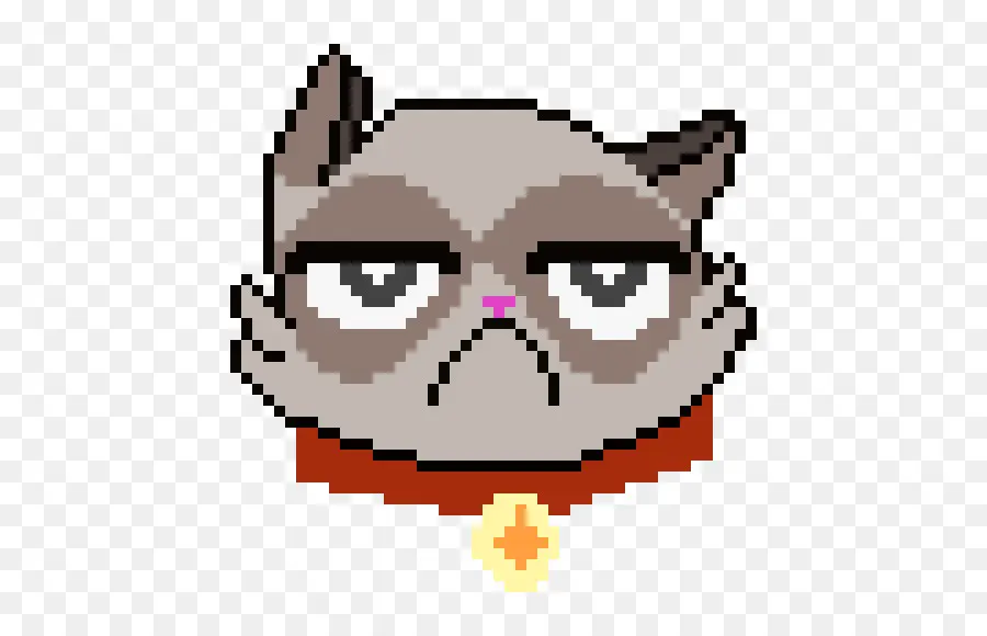 Chat Pixelisé，Grincheux PNG