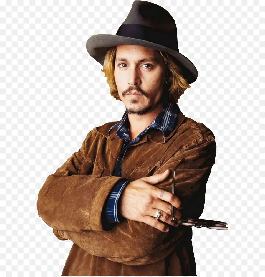 Homme Au Chapeau，Veste Marron PNG