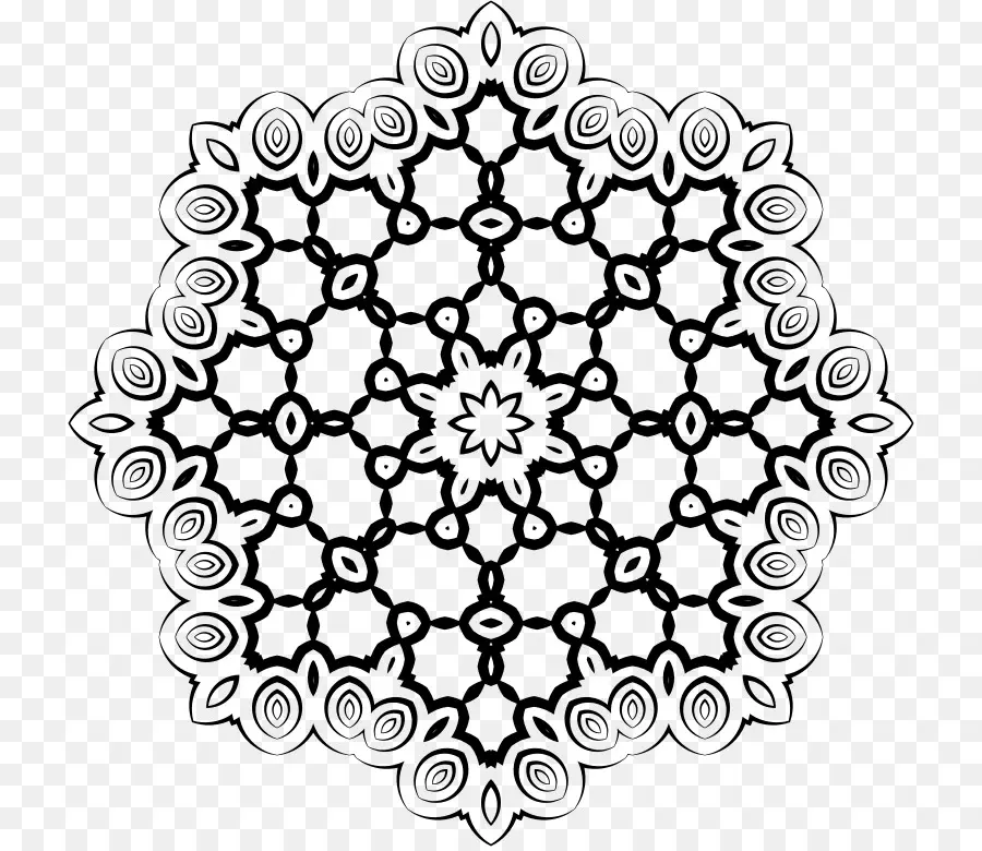 Mandala Noir Et Blanc，Conception PNG