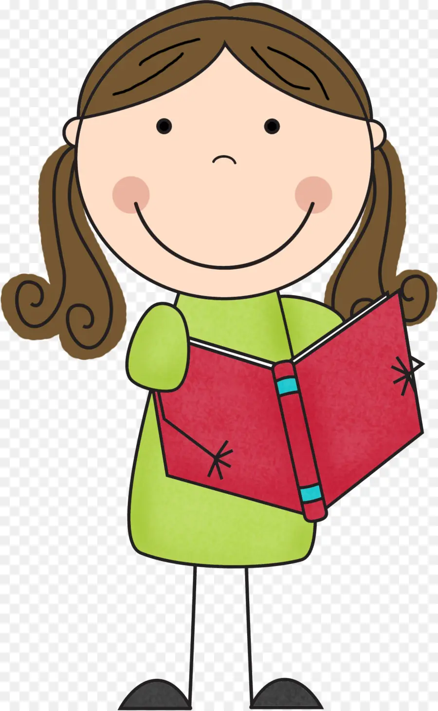 Fille Avec Livre，En Lisant PNG