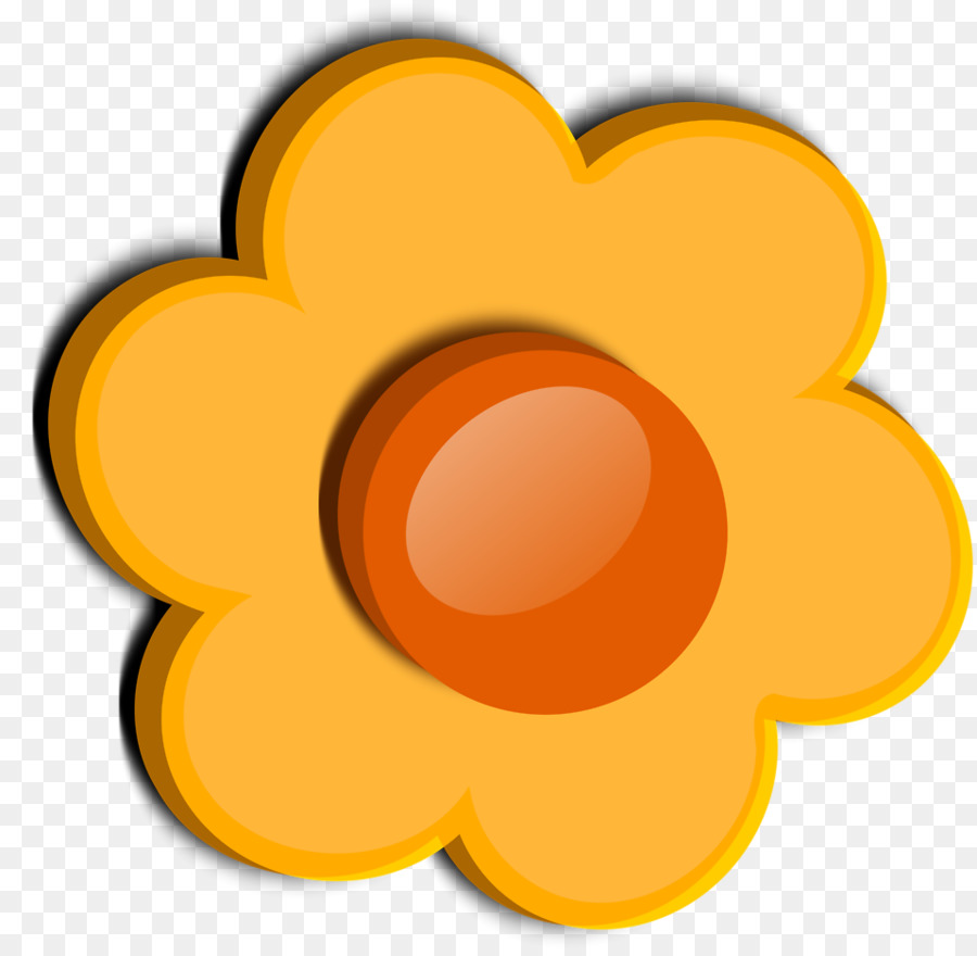 Fleur Jaune，Centre Orange PNG