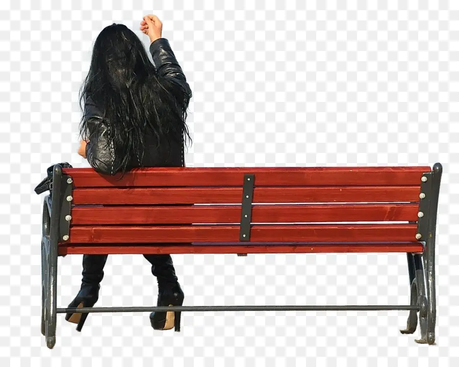 Femme Sur Un Banc，Séance PNG