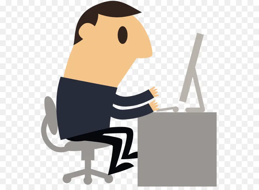 Homme à L'ordinateur，Bureau PNG